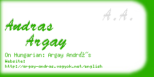 andras argay business card